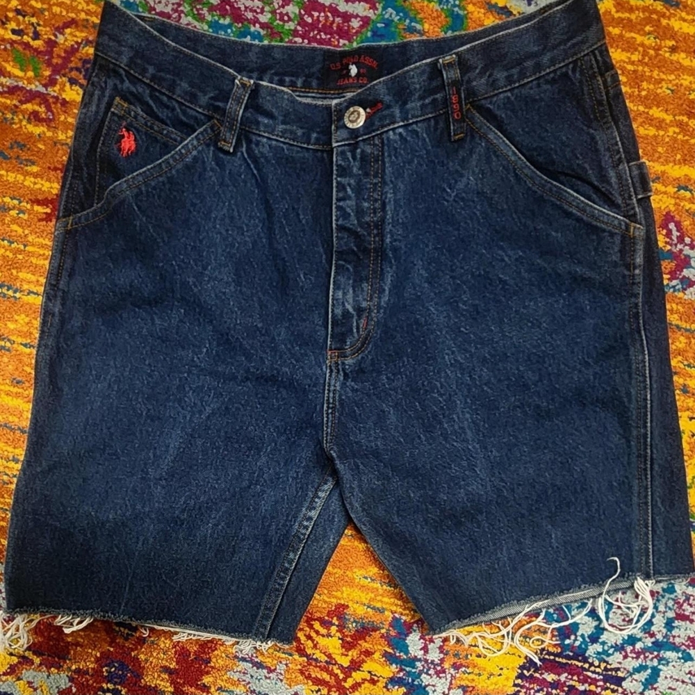 U.S. Polo Assn. Blue Jean Shorts High-Waisted Cut-Off